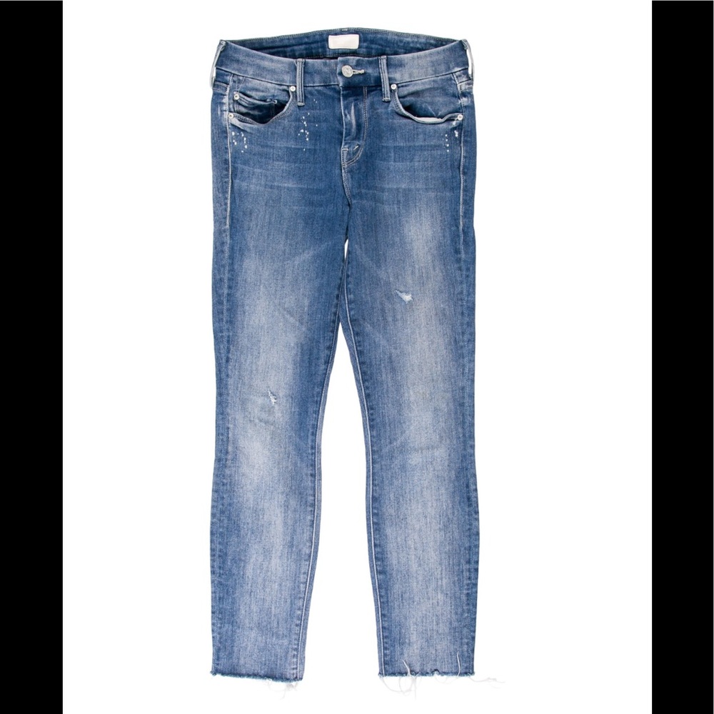 MOTHER MID-RISE SKINNY LEG JEANS.